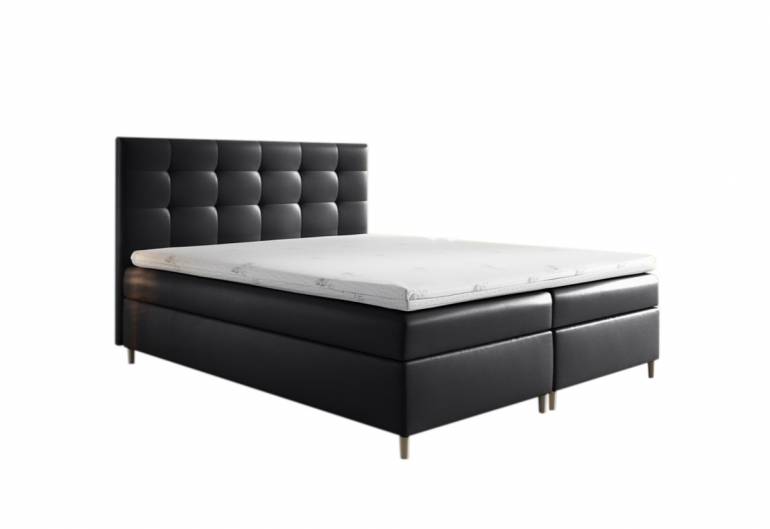 Čalouněná postel boxspring DAKOTA + úložný prostor + topper