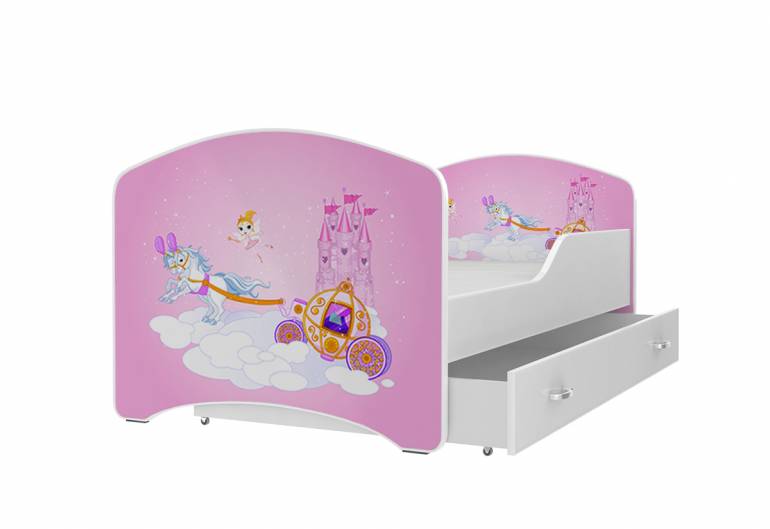 Dětská postel s potiskem IGOR P1 + úložný prostor + matrace + rošt ZDARMA