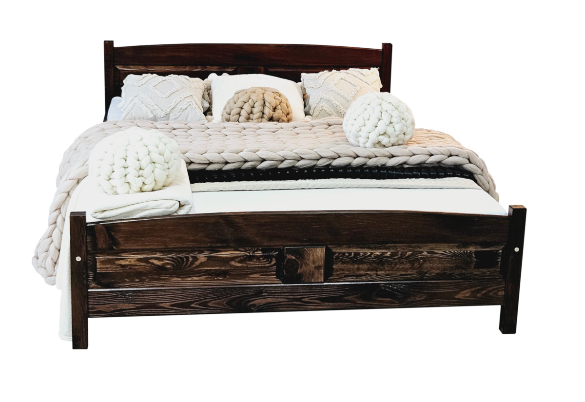 Supermobel Vyvýšená postel JOANA + sendvičová matrace BOHEMIA + rošt ZDARMA, 120 x 200 cm, ořech-lak