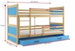 Dětská patrová postel RICO 2 COLOR + úložný prostor + matrace + rošt ZDARMA