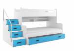 Dětská patrová postel MAX COLOR 3 + úložný prostor + matrace + rošt ZDARMA
