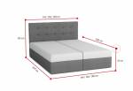 Čalouněná postel DELILAH 1 + úložný prostor + matrace