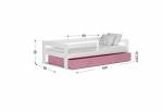 Dětská postel HUGO P1 COLOR + úložný prostor + matrace + rošt