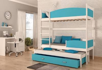 Dětská patrová postel TWIST3 + rošt + matrace