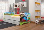 Dětská postel s potiskem IGOR P1 + úložný prostor + matrace + rošt ZDARMA