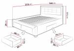 Manželská postel EVORA + rošt + pěnová matrace COMFORT