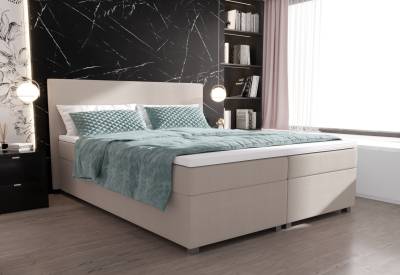 Čalouněná postel Boxspring ASSAR + matrace + rošt