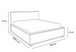 Manželská postel LUNA + rošt a deska s nočními stolky