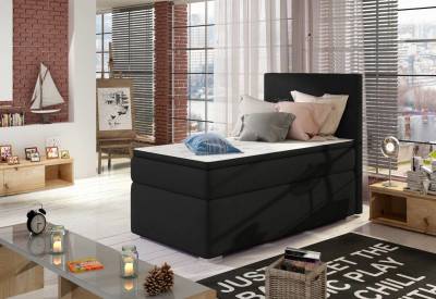 Čalouněná postel boxspring ROCCO + úložný prostor + topper