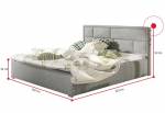 Čalouněná manželská postel LATINA + úložný prostor + rošt