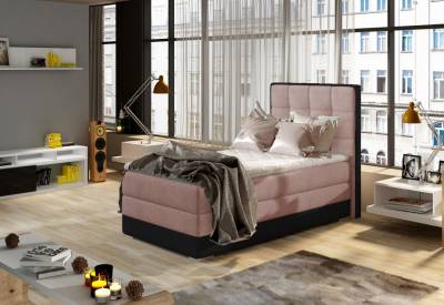 Čalouněná postel boxspring ASTER + úložný prostor + topper