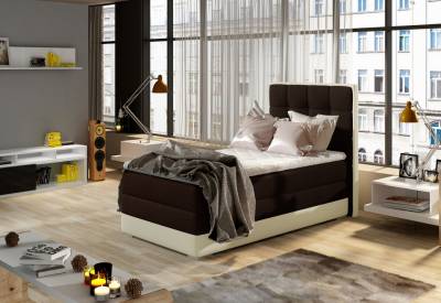 Čalouněná postel boxspring ASTER + úložný prostor + topper