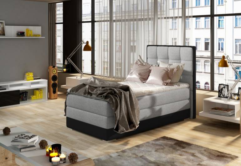 Čalouněná postel boxspring ASTER + úložný prostor + topper