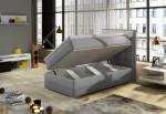 Čalouněná postel boxspring ASTER + úložný prostor + topper