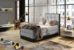 Čalouněná postel boxspring ASTER + úložný prostor + topper