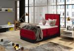 Čalouněná postel boxspring ASTER + úložný prostor + topper