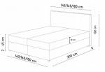 Čalouněná postel boxspring LEMON + úložný prostor + matrace + rošt