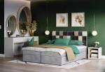 Čalouněná postel boxspring LEMON + úložný prostor + matrace + rošt
