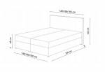 Čalouněná postel boxspring KROSS + úložný prostor + topper