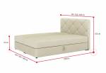 Čalouněná postel boxspring KROSS + úložný prostor + topper