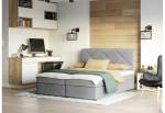 Čalouněná postel boxspring KROSS + úložný prostor + topper