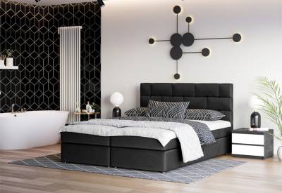 Čalouněná postel boxspring WALL + úložný prostor