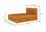 Čalouněná postel boxspring WALL + úložný prostor