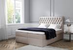 Čalouněná postel boxspring MONET + úložný prostor + topper