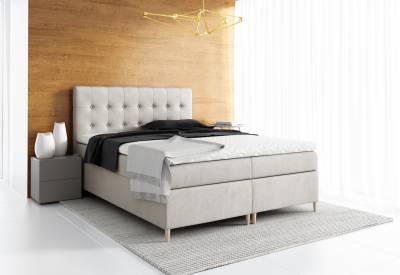 Čalouněná postel boxspring AVANTI + úložný prostor + topper