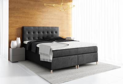 Čalouněná postel boxspring AVANTI + úložný prostor + vrchní matrace