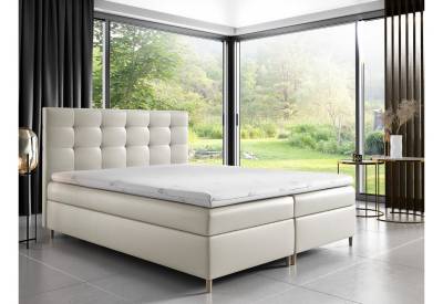 Čalouněná postel boxspring DAKOTA + úložný prostor + topper