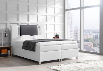 Čalouněná postel boxspring MARS + úložný prostor + topper