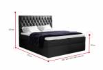 Čalouněná postel boxspring MONET + úložný prostor + topper