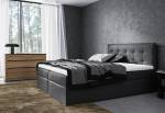 Čalouněná postel boxspring ROCCO + úložný prostor + topper