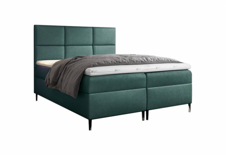 Čalouněná postel boxspring FAVA + úložný prostor + topper