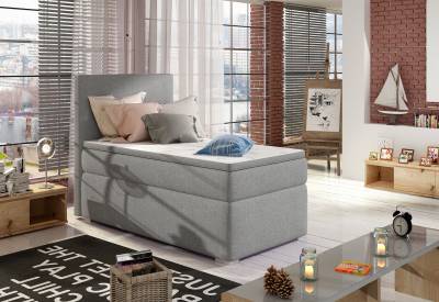 Čalouněná postel boxspring ROCCO + úložný prostor + topper