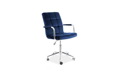 Dětská židle Q-022 VELVET, 51x87-97x40, bluvel 86, modrá