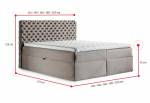 Čalouněná postel boxspring CHESTERFIELD + topper
