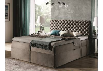 Čalouněná postel boxspring CHESTERFIELD + topper