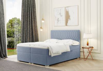 Čalouněná postel boxspring RIMINI + topper