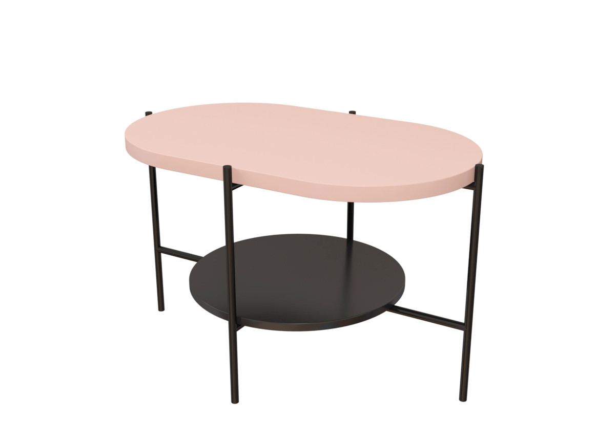 Supermobel Konferenční stolek ARENA, 80x50x50, růžová/černá