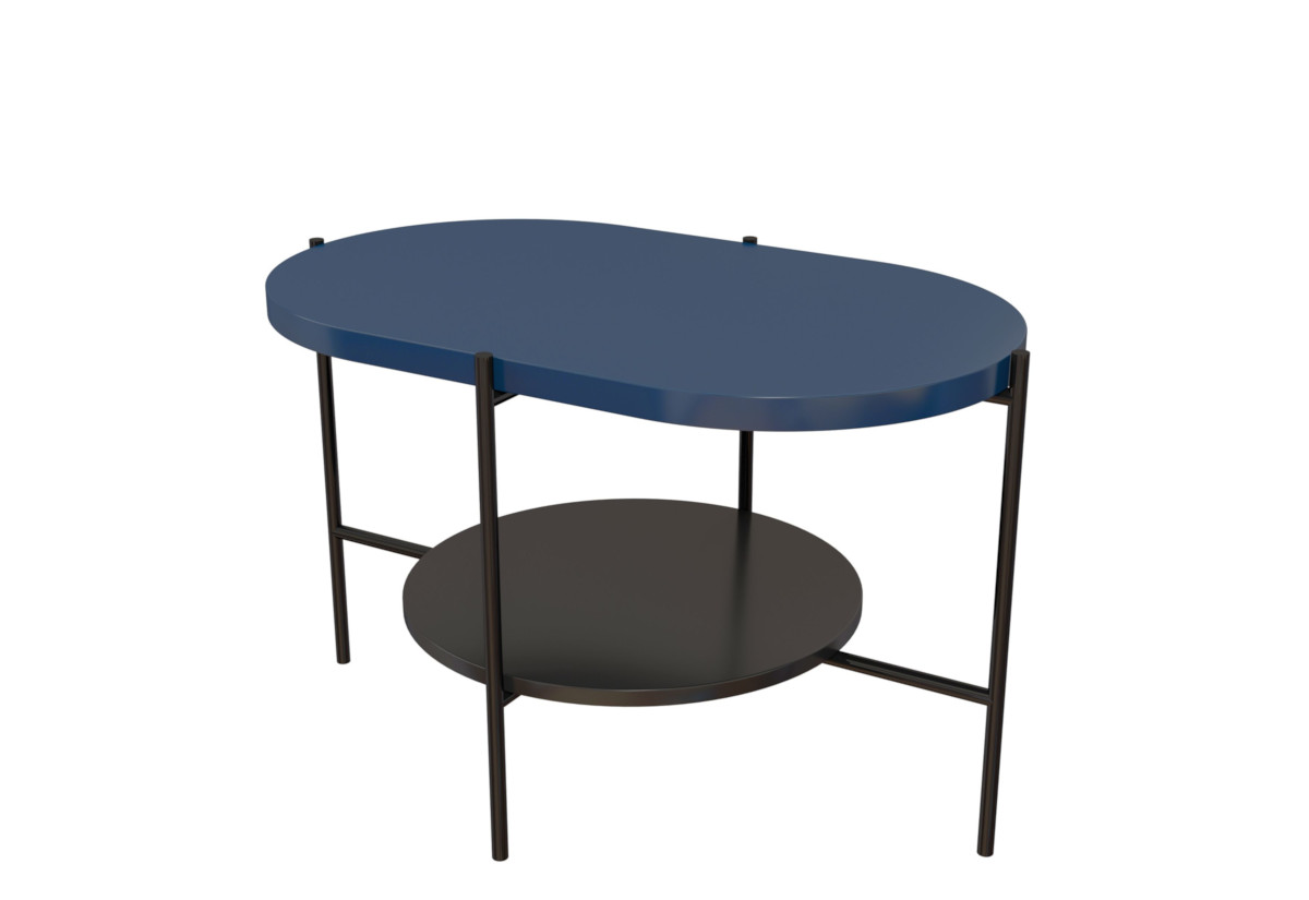 Supermobel Konferenční stolek ARENA, 80x50x50, modrá/černá