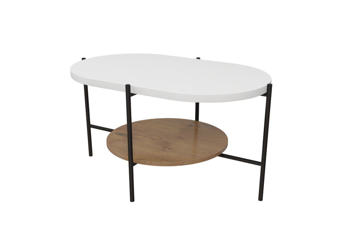 Supermobel Konferenční stolek ARENA, 80x50x50, bílá/černá