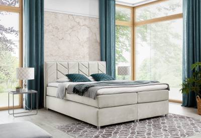 Čalouněná postel boxspring JODLA + topper