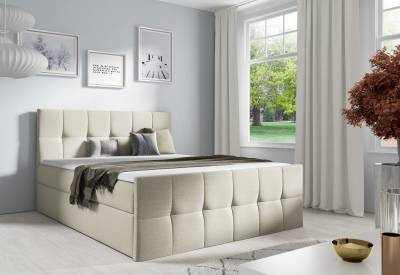 Čalouněná postel boxspring CHARLOTTE + topper