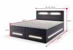 Čalouněná postel boxspring MANU + vrchní matrace