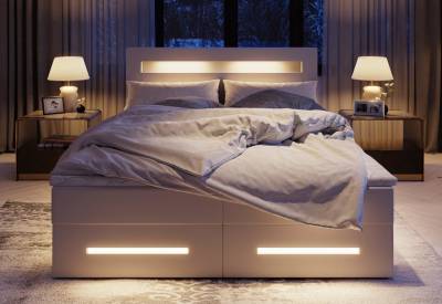 Čalouněná postel boxspring MANU + topper