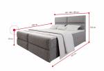 Čalouněná postel boxspring MULEN + vrchní matrace
