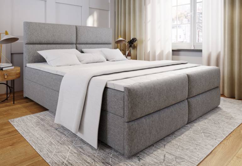 Čalouněná postel boxspring MULEN + vrchní matrace