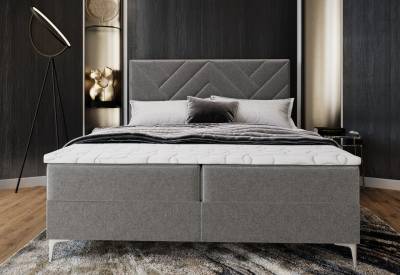 Čalouněná postel boxspring ROKIS + topper